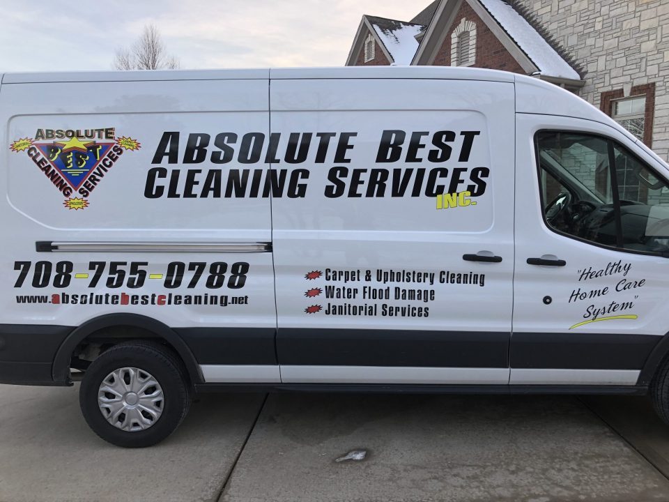 Side view of an Absolute Best Cleaning Services, Inc. Van