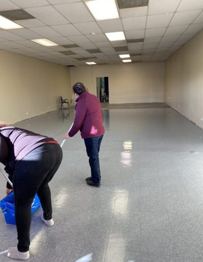 Our Team is Deep cleaning a floor in political Office in Steger Illinois